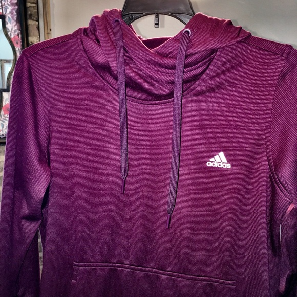adidas Tops - Adidas Climawarm plum hooded fleece, medium. (EUC)